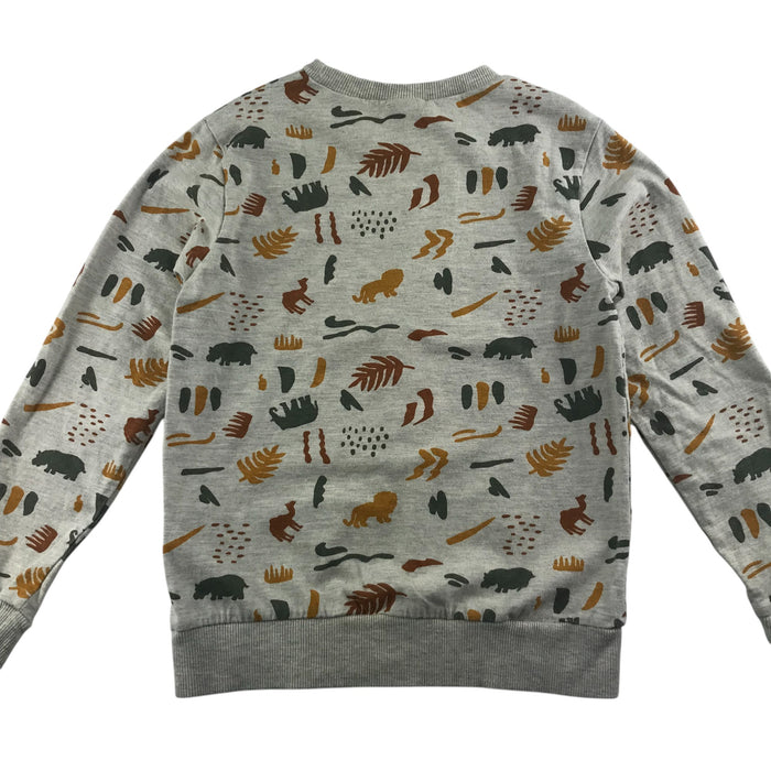 Tape a l'oeil 7-8 years grey nature animals print sweater