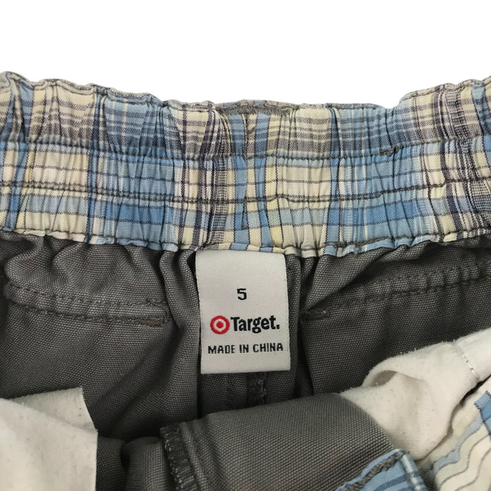 Target 4-5 years grey plain cargo style cotton shorts