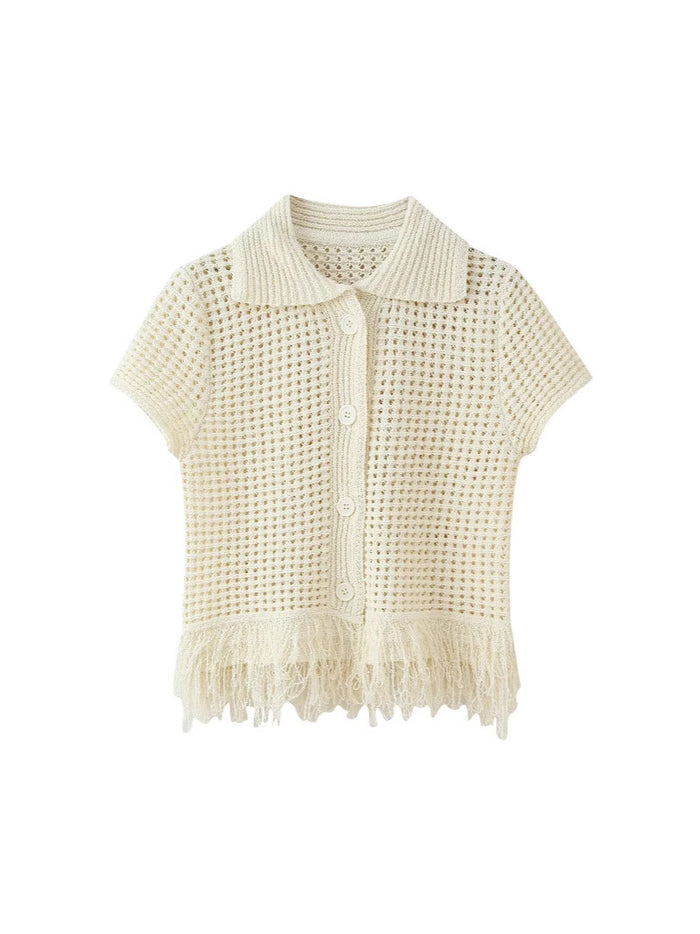 Tassel Knit Crop Top & Mini Skirt