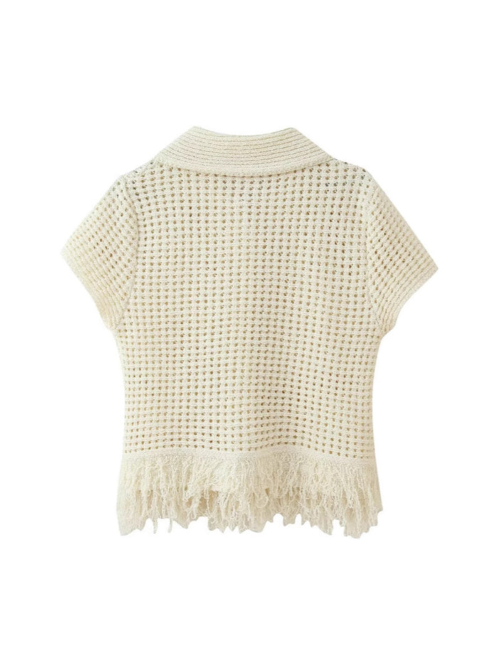 Tassel Knit Crop Top & Mini Skirt