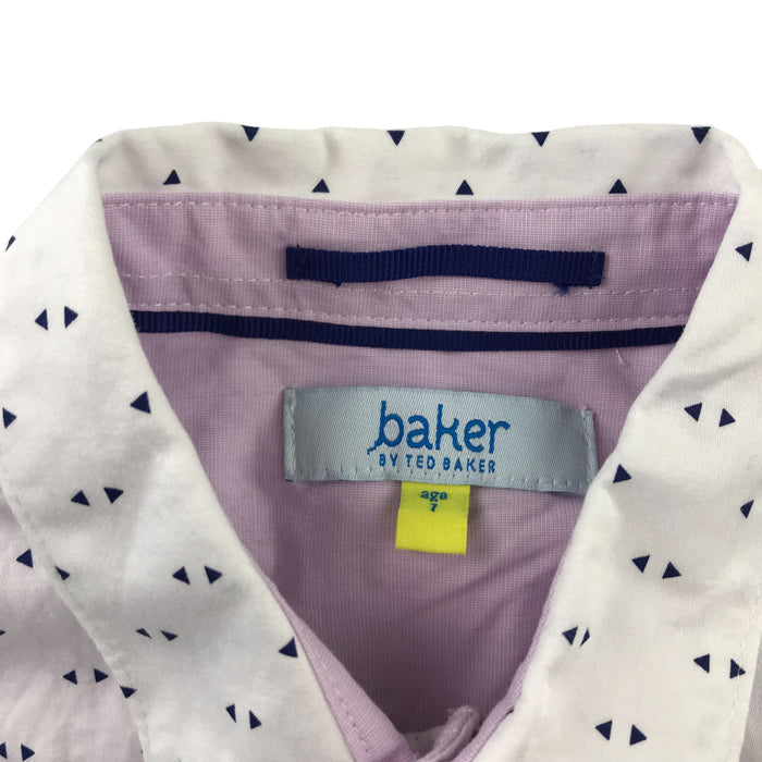 Ted Baker 6-7 years white triangle print buttoned cotton shirt