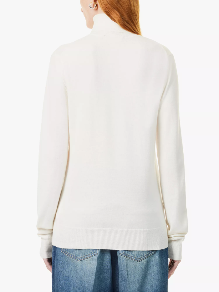 The Frankie Shop Eve Cream Merino Wool Turtleneck Sweater Jumper