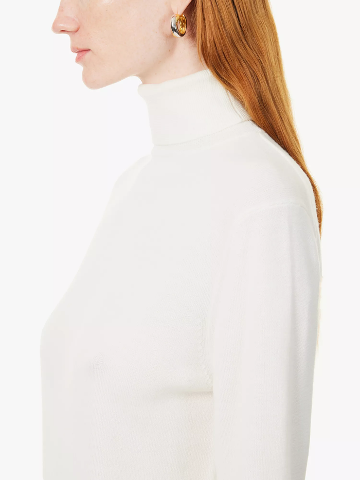 The Frankie Shop Eve Cream Merino Wool Turtleneck Sweater Jumper