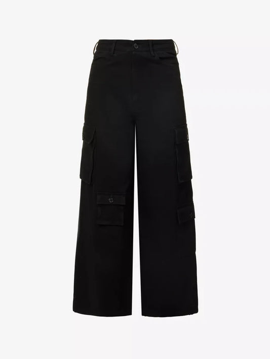 THE FRANKIE SHOP Hailey Patch-Pocket Straight-Leg High-Rise Black Jeans - House Of Huntington