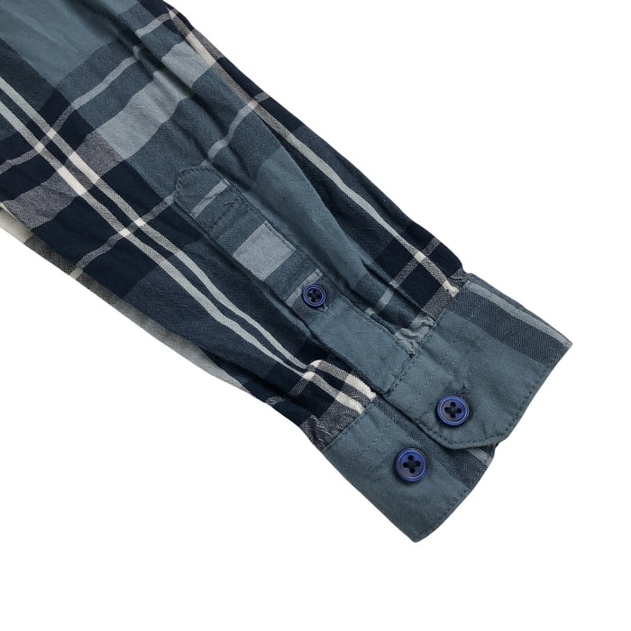 Threadboys 11-12 years greyish blue and white checked buttoned cotton shirt