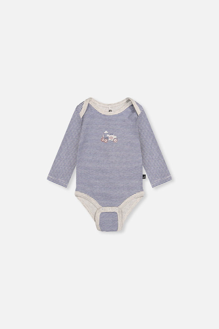 Deux par Deux organic cotton baby onesie 3-pack with airplanes and vintage car, view 3