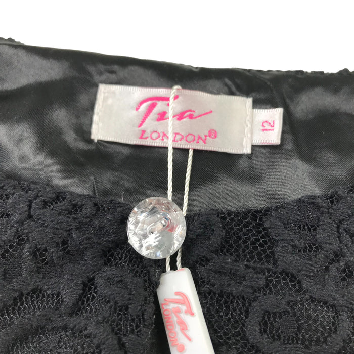 Tia London 12-13 years black lace cropped cardigan