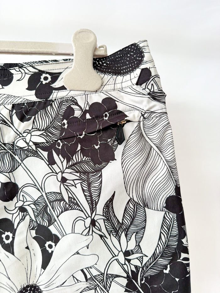 Tom Ford Black White Floral Swim Shorts