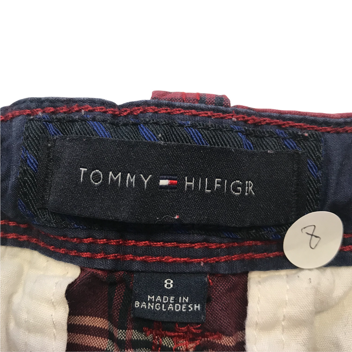 Tommy Hilfiger 8-9 years burgundy red checked shorts