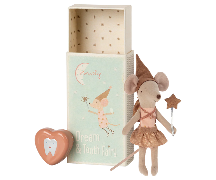 Tooth fairy mouse in matchbox - Rose