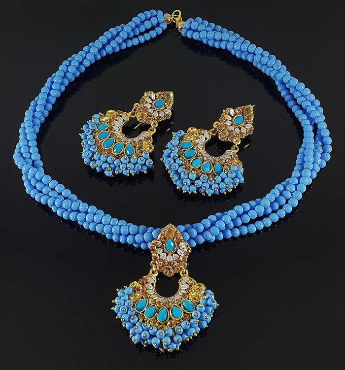 Trapezoid Crystal Earrings & Pendant Set - NATASHAHS