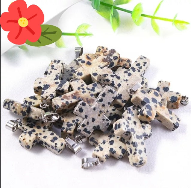 Trendy Gemstone Cross Pendants