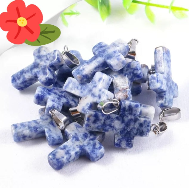 Trendy Gemstone Cross Pendants