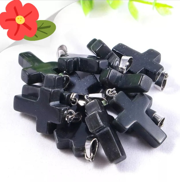 Trendy Gemstone Cross Pendants