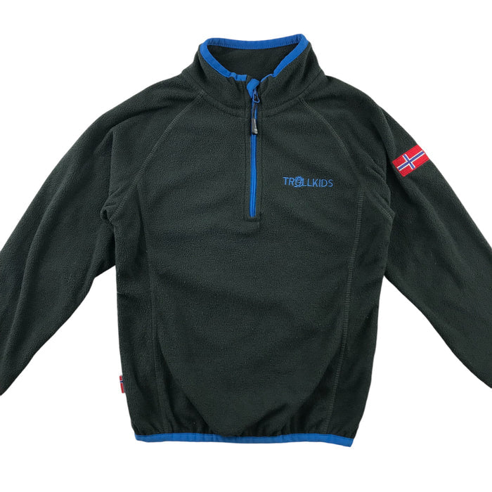 Trollkids 5-6 years navy blue quarter zip fleece