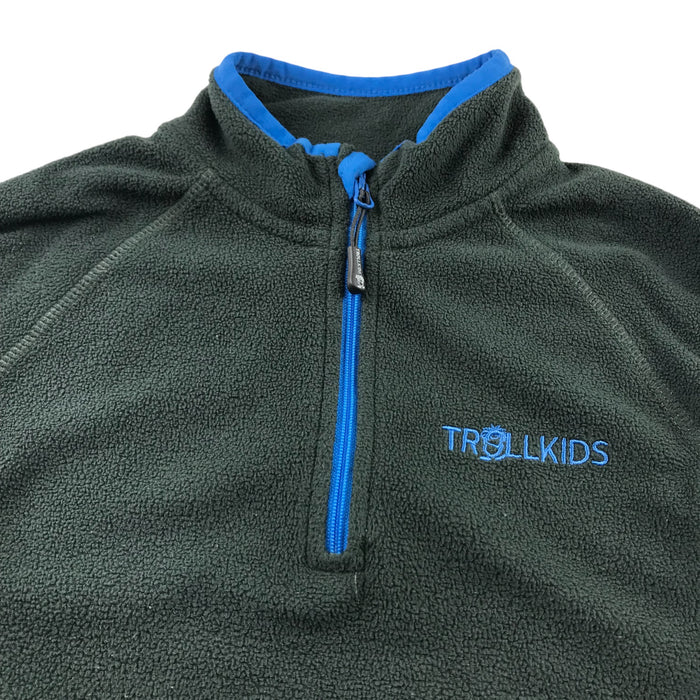Trollkids 5-6 years navy blue quarter zip fleece