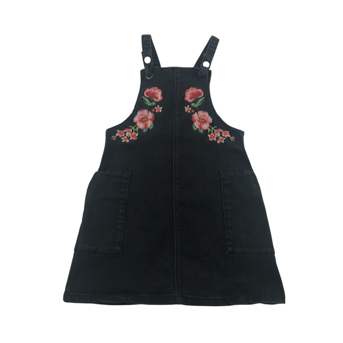 Tu 4-5 years black roses dungaree dress