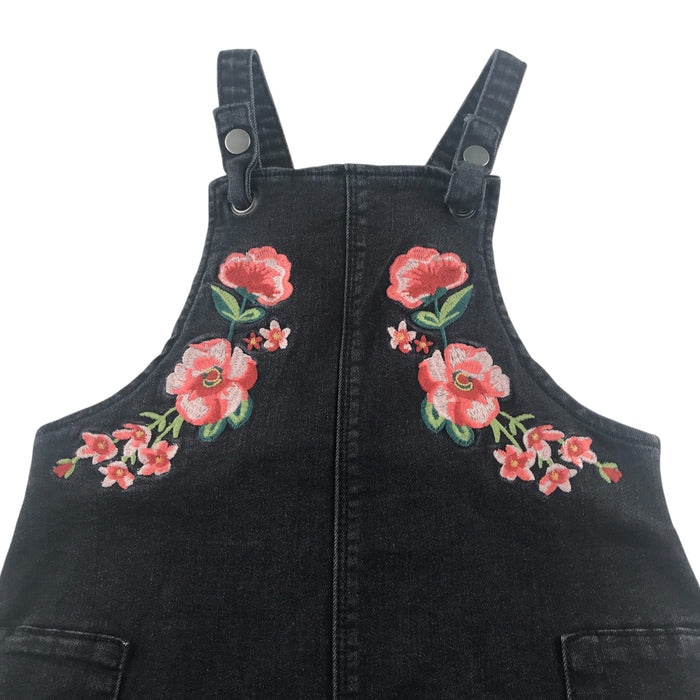 Tu 4-5 years black roses dungaree dress