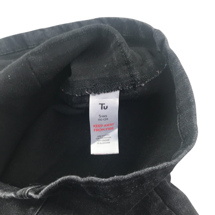 Tu 4-5 years black roses dungaree dress