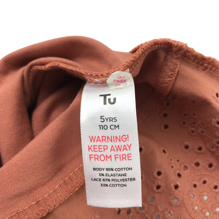 Tu 5-6 years brown embroidered top