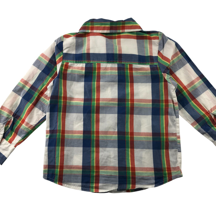 Tu 5-6 years white and orange checked buttoned cotton shirt