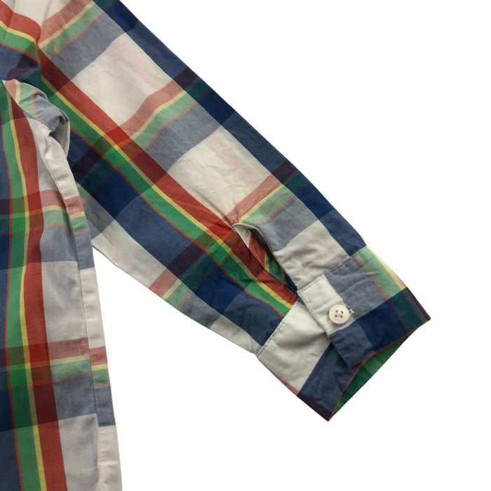 Tu 5-6 years white and orange checked buttoned cotton shirt