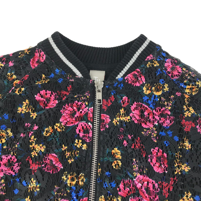 Tu 5 years black and floral lace zipped sweater