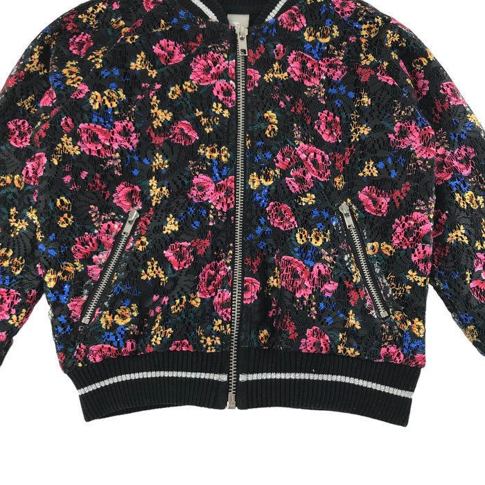 Tu 5 years black and floral lace zipped sweater