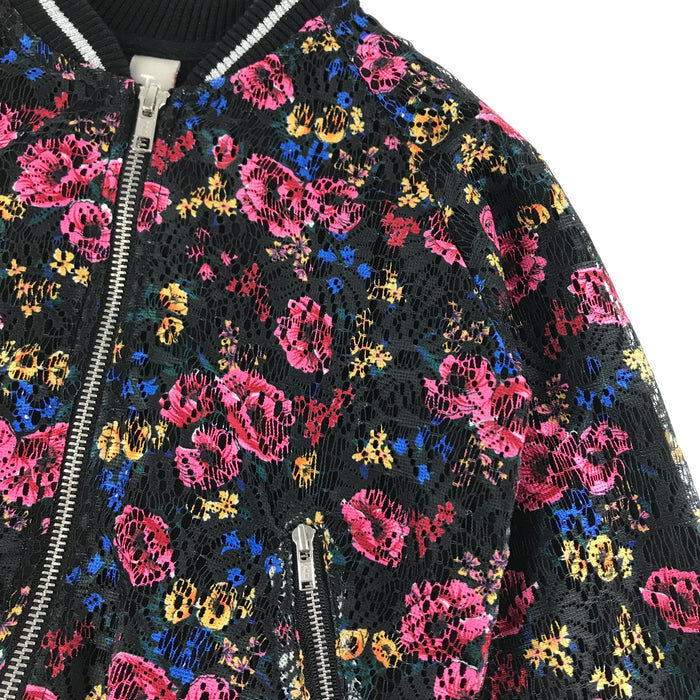 Tu 5 years black and floral lace zipped sweater