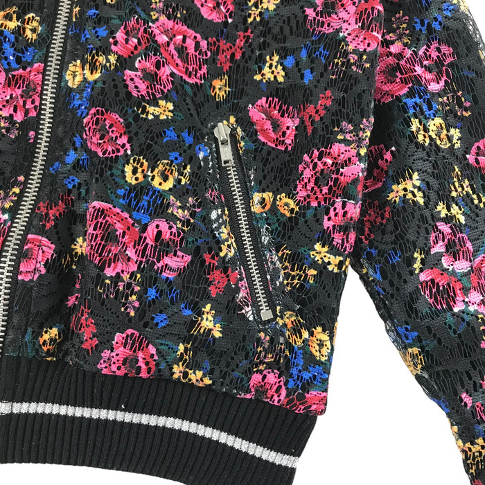 Tu 5 years black and floral lace zipped sweater
