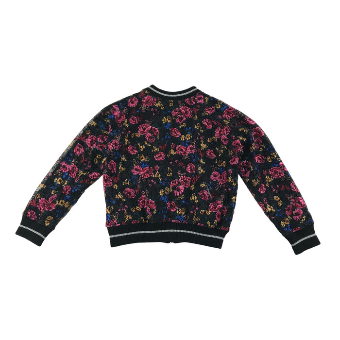 Tu 5 years black and floral lace zipped sweater