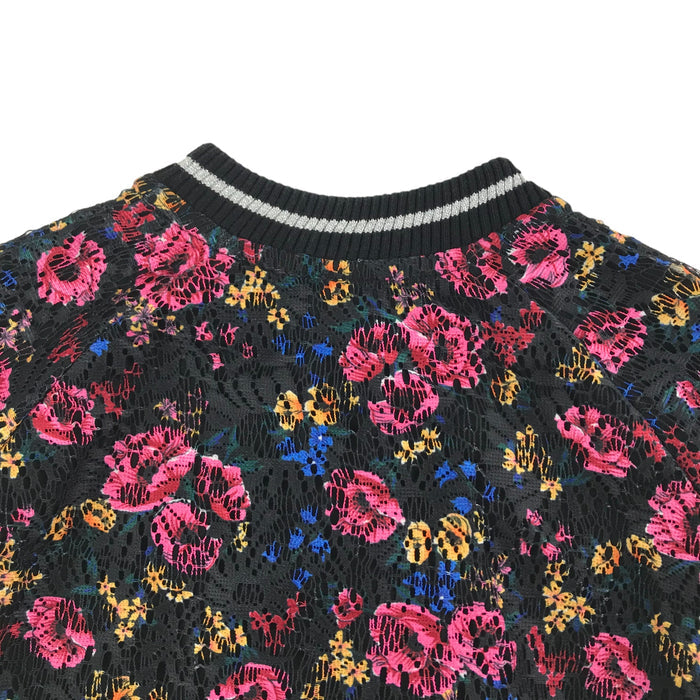 Tu 5 years black and floral lace zipped sweater