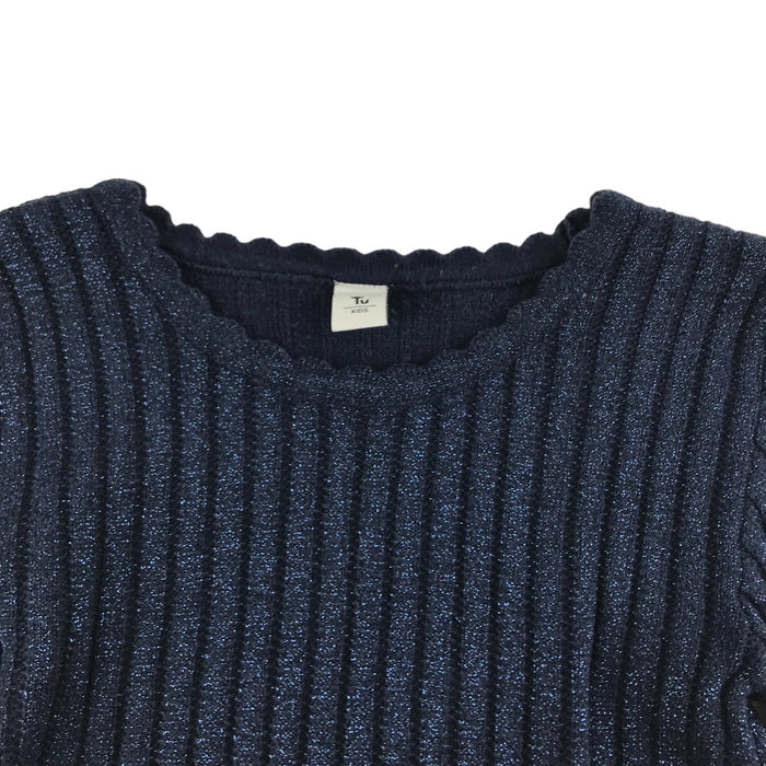 Tu 5 years navy sparkle striped knit pattern light-weight jumper