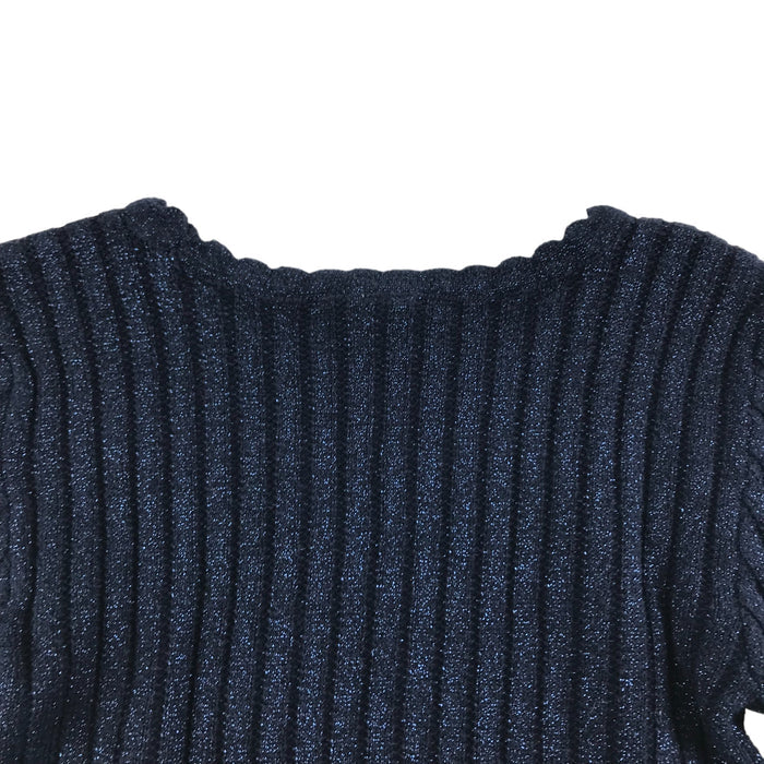 Tu 5 years navy sparkle striped knit pattern light-weight jumper