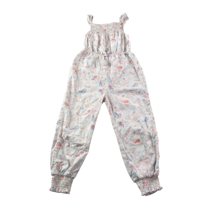Tu 7-8 years white floral cuffed legs jumpsuit