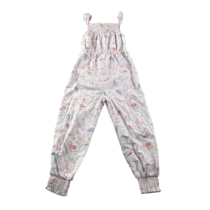 Tu 7-8 years white floral cuffed legs jumpsuit