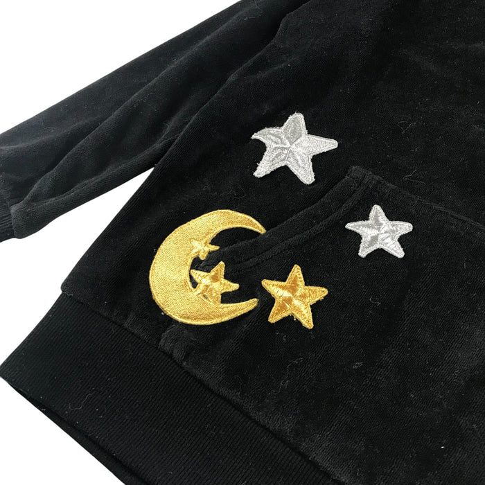 Tu 9-10 years black sequin star velour hoodie