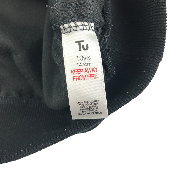 Tu 9-10 years black sequin star velour hoodie