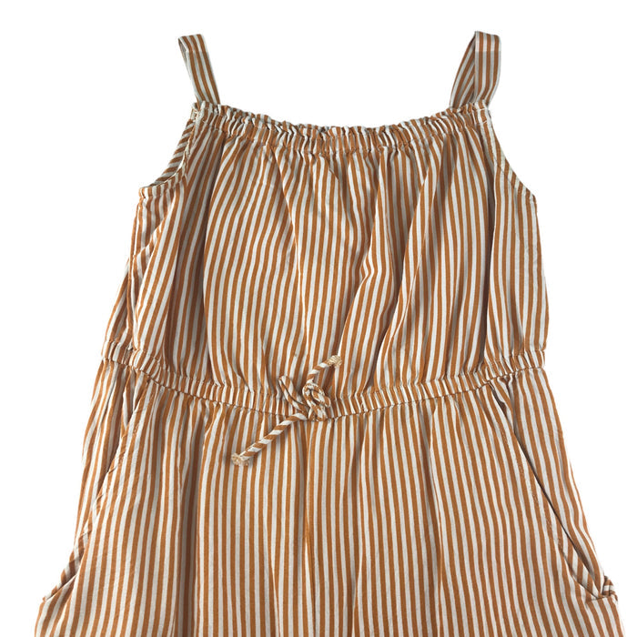 Tu 9-10 years orange stripes spaghetti jumpsuit