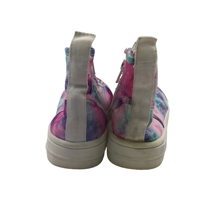 Tu size UK 10 (jr) pink blue tie dye high top trainers