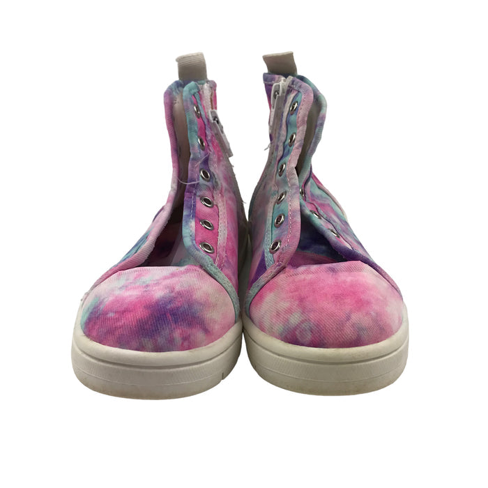 Tu size UK 10 (jr) pink blue tie dye high top trainers