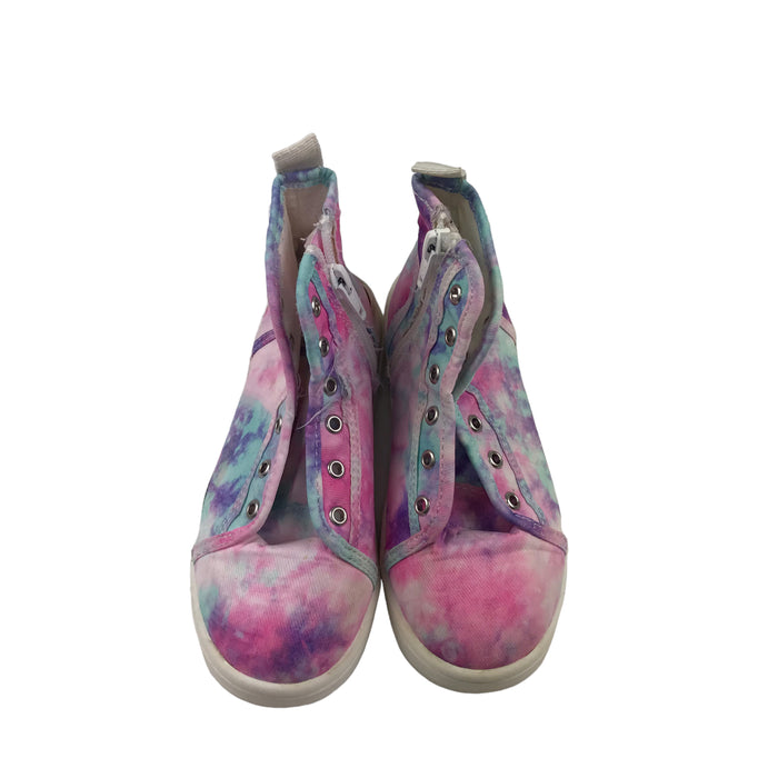 Tu size UK 10 (jr) pink blue tie dye high top trainers