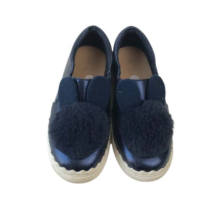 Tu size UK 12 (jr) navy blue bunny plimsolls