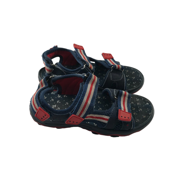 Tu size UK 13 (jr) navy and red nautical sandals