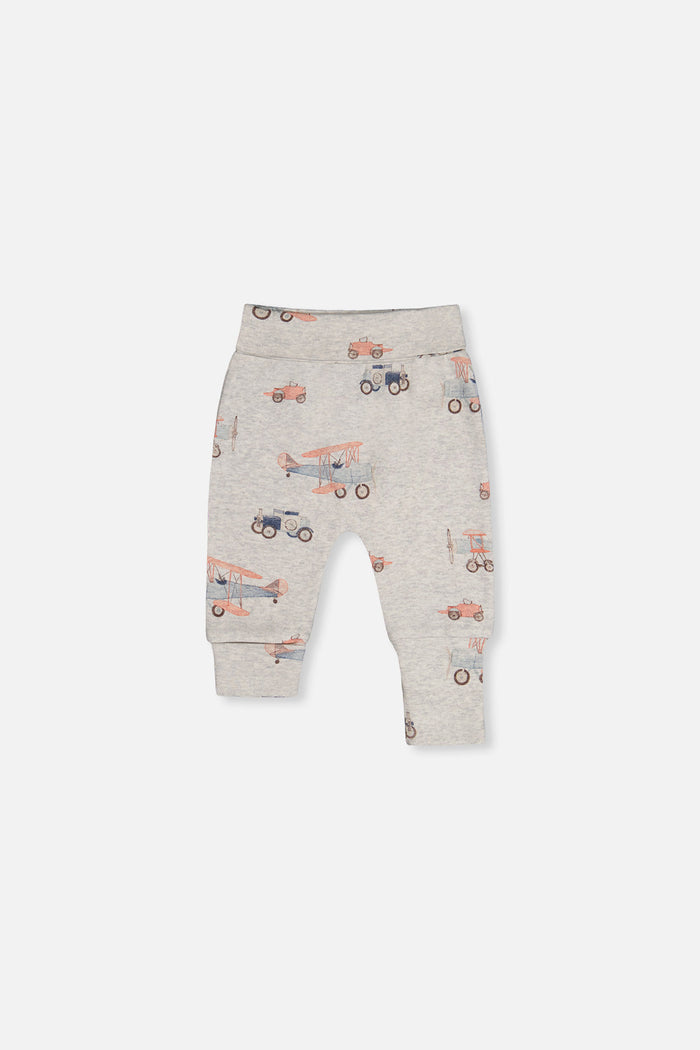 Baby boys 2-pack evolutive pants, airplane print and blue, view 2