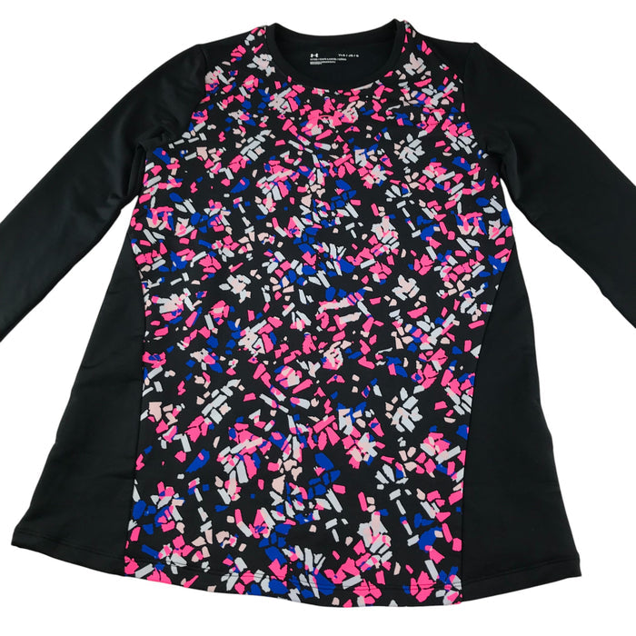 Under Armour 11-13 years black and pink patterned long sleeve thermal top