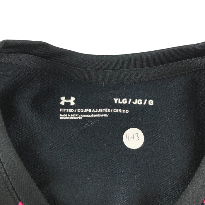 Under Armour 11-13 years black and pink patterned long sleeve thermal top