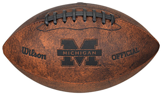 University of Michigan  9" Throwback Football Vintage logo