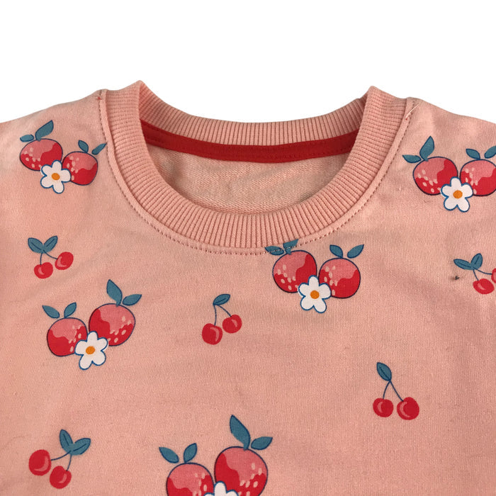 Unknown 5-6 years pink with cherry print design sweater