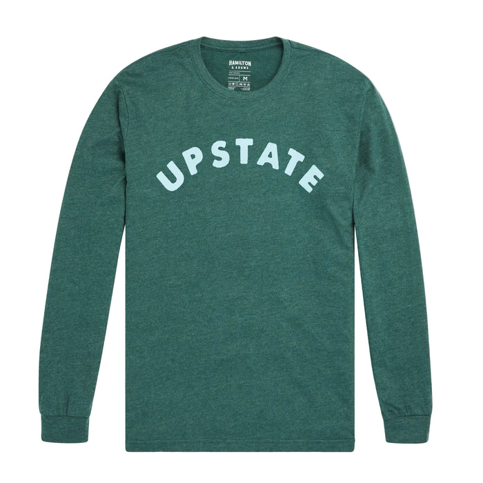 Upstate Arch Long Sleeve T - Heather Forest Green